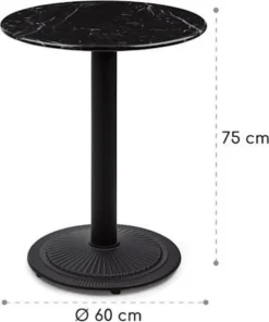 Table Bistro Blumfeldt Patras Pearl - Table De Jardin - 60 X 75 Cm (ØxH) - Plateau En Marbre - Base En Fonte - Design Art Nouveau - Pour L'intérieur Et L'extérieur - Résistant Aux Intempéries -Jardin Meubles Magasin 1000x1200 7