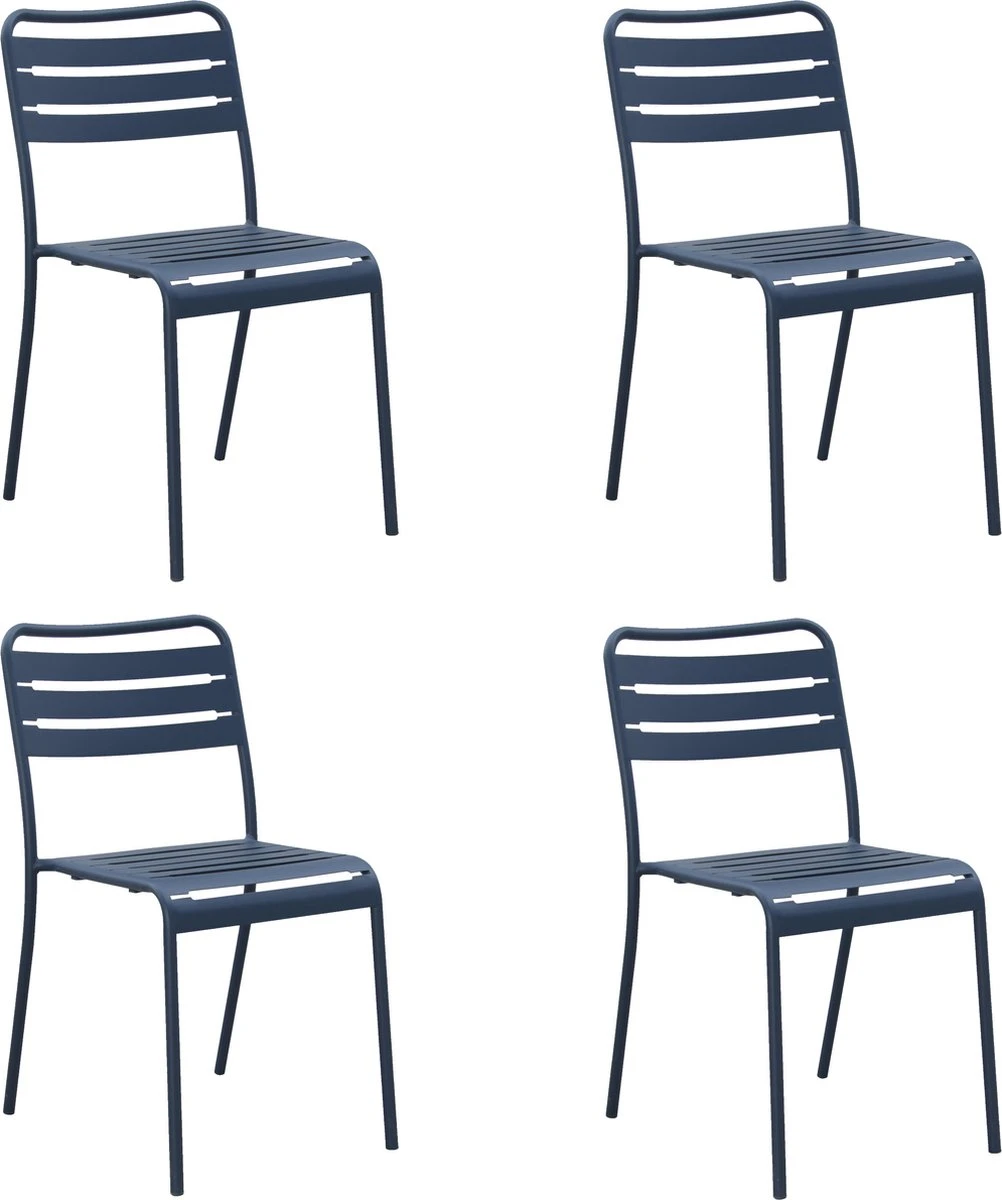 GENERIC - Set De 4 Chaises De Jardin CAFE - 4 X Chaise De Jardin - Empilables - L.52 X L. 44 X H.79 - Acier - Blue Neptune - Chaises De Patio - Chaises De Salle à Manger - Chaise Empilable 1 GENERIC - Set De 4 Chaises De Jardin CAFE - 4 X Chaise De Jardin - Empilables - L.52 X L. 44 X H.79 - Acier - Blue Neptune - Chaises De Patio - Chaises De Salle à Manger - Chaise Empilable