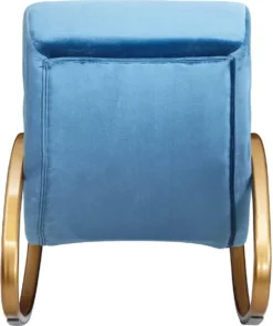 Nancy's Nephi Relax Armchair - Chaise Longue - Chaise Berçante - Fonction D'inclinaison - Fauteuil - Chaise Longue à Bascule - Chaise Longue - Blauw - Or - Velours -Jardin Meubles Magasin 1004x1200 3