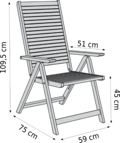 NATERIAL- Chaise De Jardin SOLARIS Avec Accoudoirs - Chaise Pliante - Chaise De Jardin Pliante - Chaise Avec Dossier Haut - Chaise Avec Plusieurs Positions - Réglable 5 Positions - Acacia - Beige -Jardin Meubles Magasin 1006x1200 5