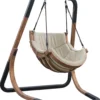 AXI Capri Chaise Suspendue Sur Pied En Bois - Fauteuil / Siège Suspendu Suspendu Avec Support Pour Le Jardin - Balançoire En Beige Pour L'extérieur Pour 1 Personne - Chargement Jusqu'à 150 Kg