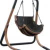 AXI Capri Chaise Suspendue Sur Pied En Bois - Fauteuil / Siège Suspendu Suspendu Avec Support Pour Le Jardin - Balançoire En Noir Pour L'extérieur Pour 1 Personne - Chargement Jusqu'à 150 Kg