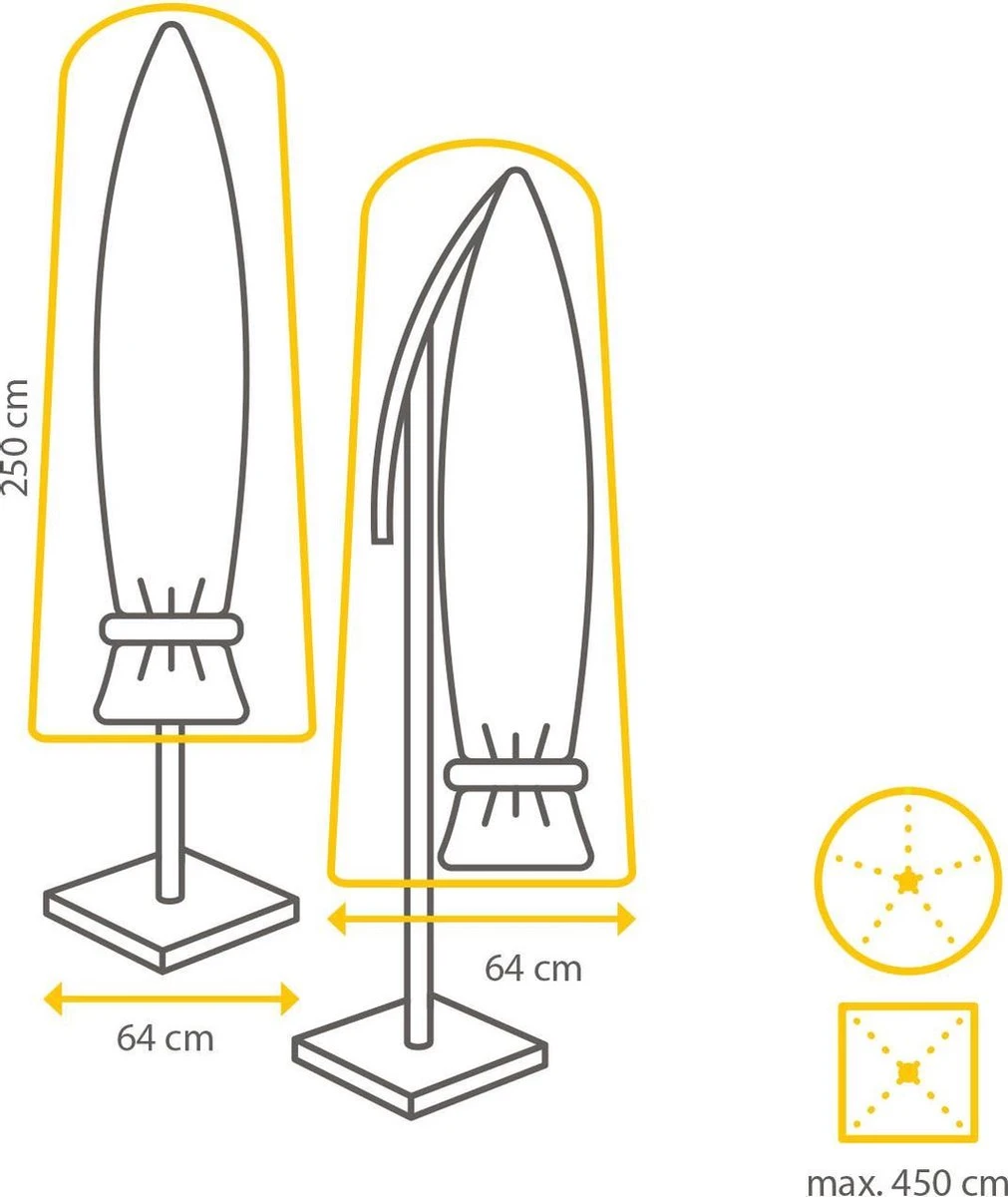 DistriCover Parasol Housse 250-450 Pour Parasol Droit Et Bras Libre Sans Arc - Gris Taille Lxl 250 X 60 Cm 2 DistriCover Parasol Housse 250-450 Pour Parasol Droit Et Bras Libre Sans Arc - Gris Taille Lxl 250 X 60 Cm – Image 2