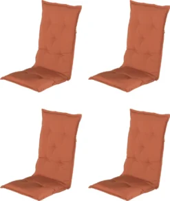 Hartman - Coussin De Jardin - 4 PiĂšces - Dossier Haut - Cognac - 123x50cm - Terra - Coussin De Chaise De Jardin - Kussen De Chaise Inclinable Pour Chaise De Jardin