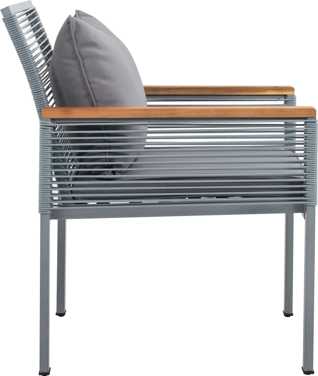 Salon De Jardin Merax - Salon De Jardin Avec Canapé Double - 2 Fauteuils Et Table - Salon De Jardin En Rotin Avec Coussins Gris 4 Salon De Jardin Merax - Salon De Jardin Avec Canapé Double - 2 Fauteuils Et Table - Salon De Jardin En Rotin Avec Coussins Gris – Image 4