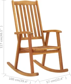 Prolenta Premium - Chaise à Bascule - Chaise à Bascule Avec Coussins En Bois D'acacia Massif - Crème - Balançoire -Jardin Meubles Magasin 1021x1200 4