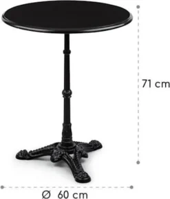 Table Bistro Blumfeldt Patras - Table De Jardin 60 X 71 Cm (ØxH) - Plateau En Marbre - Base En Fonte - Pour L'intérieur Et L'extérieur - Résistant Aux Intempéries - Design Art Nouveau -Jardin Meubles Magasin 1025x1200