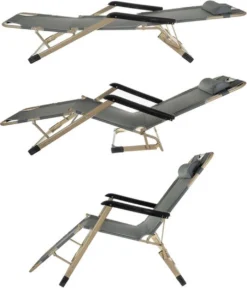 EASTWALL Chaise Longue De Jardin - Chaise De Jardin Réglable - Chaise Longue Confortable - Bain De Soleil Convivial - Charge Maximale 120 Kg - 180x67x34cm - Grijs -Jardin Meubles Magasin 1030x1200 1