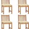 VidaLife Chaises De Jardin De Jardin 4 Pcs Avec Coussins En Bois De Teck Massif