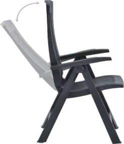 Prolenta Premium - Chaises De Jardin 2 Pcs Réglables En Plastique De Couleur Anthracite -Jardin Meubles Magasin 1034x1200 2