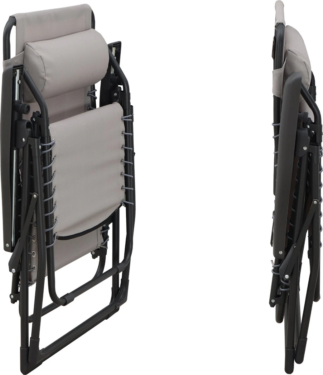 GENERIC - Fauteuil De Jardin Avec Accoudoirs ZERO GRAVITY - Lounger - Transat De Jardin - Multiples Positions - Pliable - Avec Kussen Intégré - Acier - Beige - 100 Kg MAX - 91x65.5x116 Cm 3 GENERIC - Fauteuil De Jardin Avec Accoudoirs ZERO GRAVITY - Lounger - Transat De Jardin - Multiples Positions - Pliable - Avec Kussen Intégré - Acier - Beige - 100 Kg MAX - 91x65.5x116 Cm – Image 3