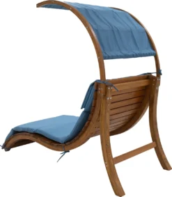 AXI Chaise Longue De Jardin Salina En Bois - Lit De Jardin Avec Toit & Coussin Pour Le Jardin - Bain De Soleil Individuelle Avec Toit Solaire Résistant Aux Intempéries En Bleu -Jardin Meubles Magasin 1047x1200 1