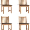 VidaLife Chaises De Jardin De Jardin 4 Pcs Avec Coussins En Bois De Teck Massif