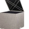Casaria Coffre De Rangement 75x75x70cm Idéal Coussin Polyrotin Résistant Intempéries Revêtement Beige