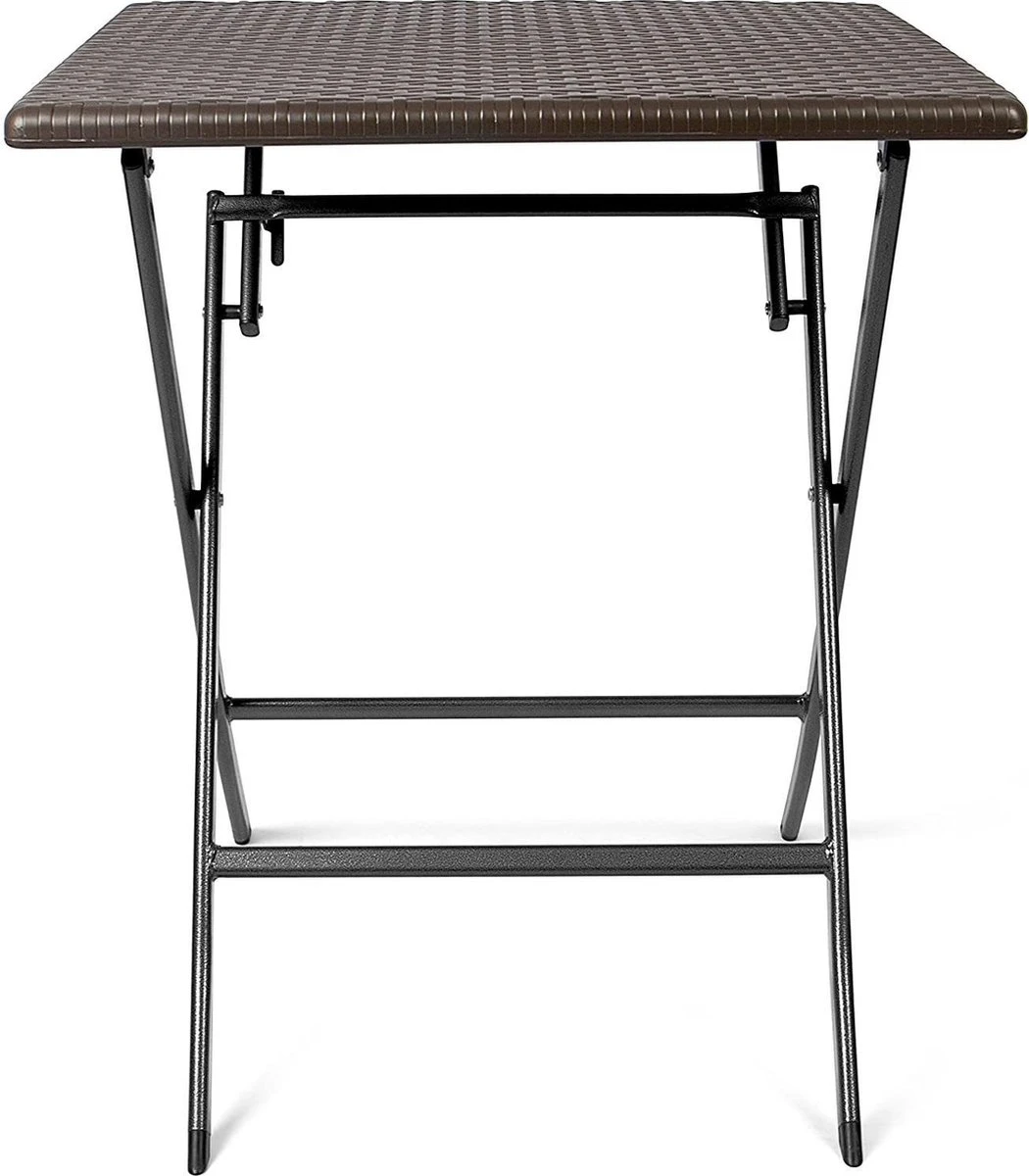 Table D'appoint En Marron - Table De Jardin Aspect Rotin (carré), Idéale Comme Table De Bistrot Pour Jardin, Terrasse Et Balcon, Table En Plastique Avec Cadre En Acier, Pliable Et Résistante Aux Intempéries 1 Table D'appoint En Marron - Table De Jardin Aspect Rotin (carré), Idéale Comme Table De Bistrot Pour Jardin, Terrasse Et Balcon, Table En Plastique Avec Cadre En Acier, Pliable Et Résistante Aux Intempéries