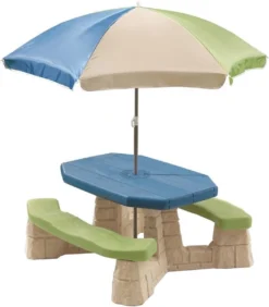 Step2 Naturally Playful Table Picnic Enfant En Vert / Bleu Avec Parasol - Banc Pique Nique Pour Enfants En Plastique -Jardin Meubles Magasin 1050x1200 8