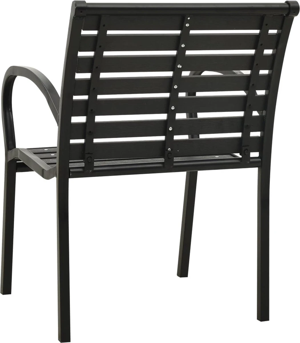 La Dolce Vita - Chaises De Jardin - Chaises D'extérieur - Chaises De Terrasse - Chaises De Jardin - Chaises Longues D'extérieur - Chaises De Table De Jardin - Chaises De Jardin 2 Pcs Acier Et HKC Noir 3 La Dolce Vita - Chaises De Jardin - Chaises D'extérieur - Chaises De Terrasse - Chaises De Jardin - Chaises Longues D'extérieur - Chaises De Table De Jardin - Chaises De Jardin 2 Pcs Acier Et HKC Noir – Image 3