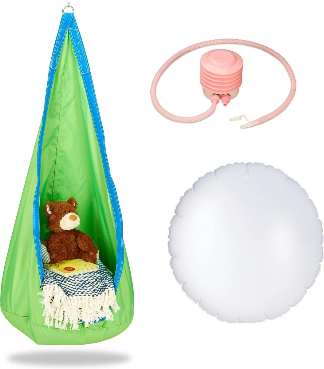 Fauteuil Suspendu Enfant Relaxdays - Fauteuil Suspendu Enfant - Extérieur - Nid De Pie - 70 Kg - Jardin Enfant Bleu / Vert 1 Fauteuil Suspendu Enfant Relaxdays - Fauteuil Suspendu Enfant - Extérieur - Nid De Pie - 70 Kg - Jardin Enfant Bleu / Vert