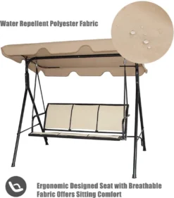 Cadeau FÊTE DES PÈRES - Cadeaux Papa - Canapé Balançoire 3 Personnes, Cadre En Acier Avec Auvent Réglable En Angle En Polyester, Canapé Balançoire Résistant Aux Intempéries, Convient Pour Terrasse, Jardin, Piscine, Balcon (Be 12 Cadeau FÊTE DES PÈRES - Cadeaux Papa - Canapé Balançoire 3 Personnes, Cadre En Acier Avec Auvent Réglable En Angle En Polyester, Canapé Balançoire Résistant Aux Intempéries, Convient Pour Terrasse, Jardin, Piscine, Balcon (Be -Jardin Meubles Magasin 1056x1200