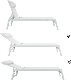 Set - Lot De 2 Bains De Soleil RIBA - 2 Chaises De Jardin - Appui-tête - Charge Jusqu'à 100 Kg - 199x61x32 Cm - Avec Coussins Intégrés - Chaises Chaises Longues Avec Sous-couche - Acier - Textilène - Wit 10 Set - Lot De 2 Bains De Soleil RIBA - 2 Chaises De Jardin - Appui-tête - Charge Jusqu'à 100 Kg - 199x61x32 Cm - Avec Coussins Intégrés - Chaises Chaises Longues Avec Sous-couche - Acier - Textilène - Wit -Jardin Meubles Magasin 1057x1200