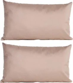 2x Canapé/coussins Décoratifs Pour L'intérieur Et L'extérieur De Couleur Taupe 30 X 50 Cm - Coussins De Jardin/ Maison