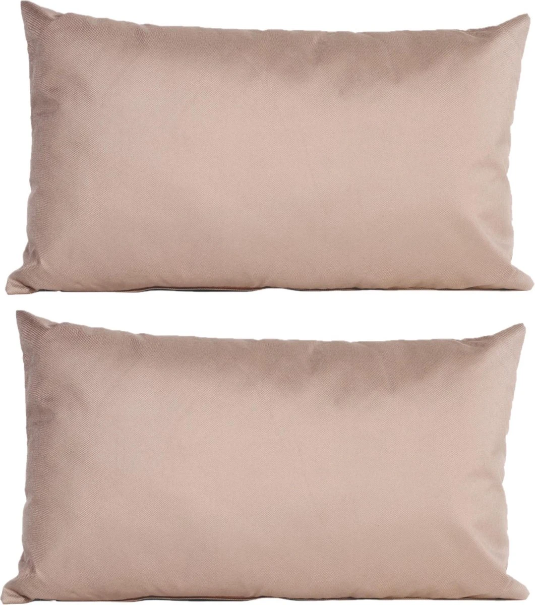 2x Canapé/coussins Décoratifs Pour L'intérieur Et L'extérieur De Couleur Taupe 30 X 50 Cm - Coussins De Jardin/ Maison 1 2x Canapé/coussins Décoratifs Pour L'intérieur Et L'extérieur De Couleur Taupe 30 X 50 Cm - Coussins De Jardin/ Maison