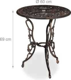 Ensemble De Jardin Relaxdays 3 Pièces - Vintage - Ensemble Balcon - Ensemble Bistro - Meubles De Balcon - Aluminium Noir-bronze -Jardin Meubles Magasin 1063x1200 4