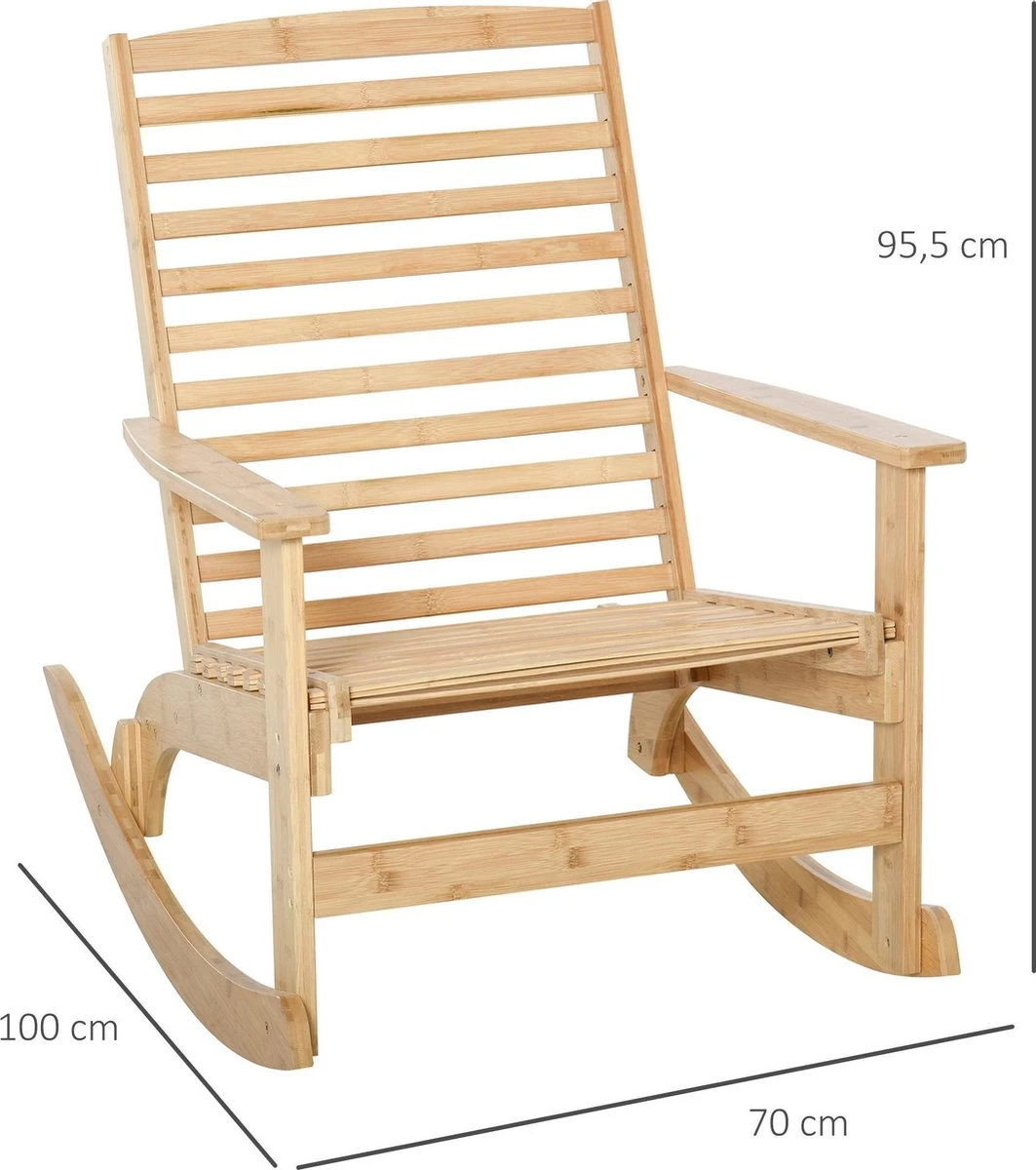Chaise à Bascule De Jardin Nancy's Dodgeville - Fauteuil - Chaise De Jardin - Bamboe - Naturel - 70 X 100 X 95,5 Cm 6 Chaise à Bascule De Jardin Nancy's Dodgeville - Fauteuil - Chaise De Jardin - Bamboe - Naturel - 70 X 100 X 95,5 Cm – Image 6