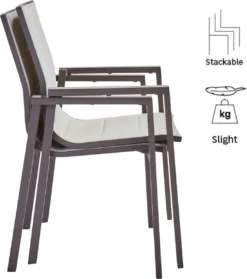 NATERIAL - Set De 4 Chaises De Jardin ORION GAMMA II Avec Accoudoirs - 4 Chaises De Jardin - Empilables - Chaises De Terrasse - Chaises De Chaises De Salle à Manger - Aluminium - Textilène - Marron - Beige 10 NATERIAL - Set De 4 Chaises De Jardin ORION GAMMA II Avec Accoudoirs - 4 Chaises De Jardin - Empilables - Chaises De Terrasse - Chaises De Chaises De Salle à Manger - Aluminium - Textilène - Marron - Beige -Jardin Meubles Magasin 1064x1200 3