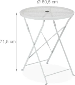 Table De Balcon Relaxdays En Métal - Table De Jardin Pliante - Table De Bistrot Blanche - Table Pliante Ronde 19 Table De Balcon Relaxdays En Métal - Table De Jardin Pliante - Table De Bistrot Blanche - Table Pliante Ronde -Jardin Meubles Magasin 1069x1200 4