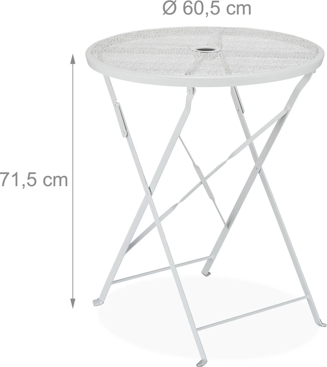 Table De Balcon Relaxdays En Métal - Table De Jardin Pliante - Table De Bistrot Blanche - Table Pliante Ronde 9 Table De Balcon Relaxdays En Métal - Table De Jardin Pliante - Table De Bistrot Blanche - Table Pliante Ronde – Image 9