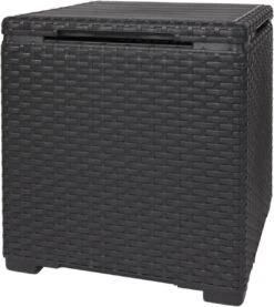 Table D'appoint - Table De Jardin - Coffre De Rangement - Coffre De Terrasse - 2 En 1 Coffre De Opbergbox - Coffre Coussin - Rangement Jardin - Résistant Aux Intempéries