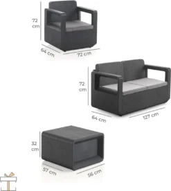 Ensemble De Jardin De Luxe Happyment - 4 Personnes - Table De Salon - Coussins Lavables - Ensembles De Jardin - Table De Jardin Avec Chaises - Salon De Jardin -Jardin Meubles Magasin 1074x1200 6