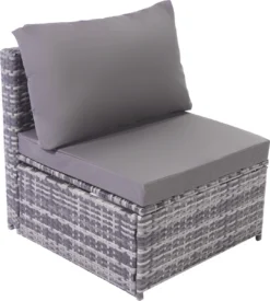 Ensemble De Meubles De Jardin En Rotin 5 Pièces - Ensemble De Salon De Terrasse Avec Auvent - Coussins Lavables Tissés Résistants Aux Intempéries Tissé Gris + Coussins Gris -Jardin Meubles Magasin 1079x1200 4