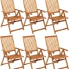 VidaLife Chaises De Jardin De Jardin 6 Pcs Pliables Avec Coussins En Bois D'acacia Massif