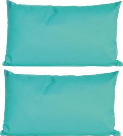 8x Canapé/coussins Décoratifs Pour L'intérieur Et L'extérieur De Couleur Bleu Aqua 30 X 50 Cm - Coussins De Jardin/ Maison