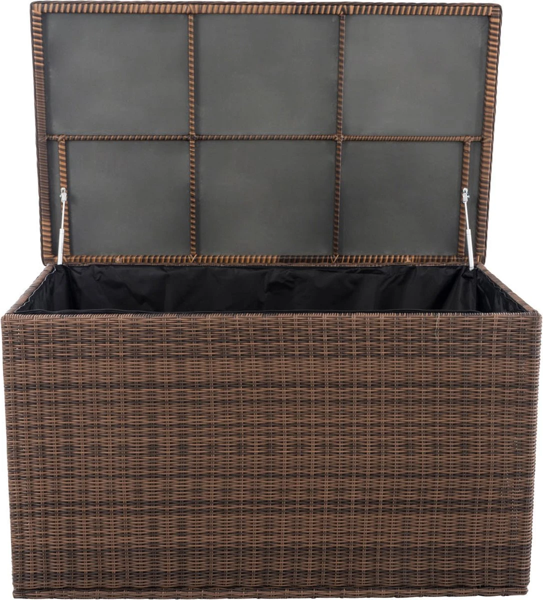 Opbergbox En Rotin XL - 148 X 85 X 84 Cm Marron - Boîte à Coussins De Jardin - Imperméable - Avec Couvercle - Pour L'intérieur & L'extérieur - Boîte De Jardin 4 Opbergbox En Rotin XL - 148 X 85 X 84 Cm Marron - Boîte à Coussins De Jardin - Imperméable - Avec Couvercle - Pour L'intérieur & L'extérieur - Boîte De Jardin – Image 4