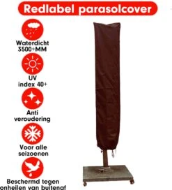 Housse De Parasol étiquette Rouge Pour Parasol Flottant - 250x55x60 Cm. - Avec Fermeture éclair Et Cordon De Serrage Avec Bouchon - Housse De Parasol Noire -Jardin Meubles Magasin 1090x1200 8