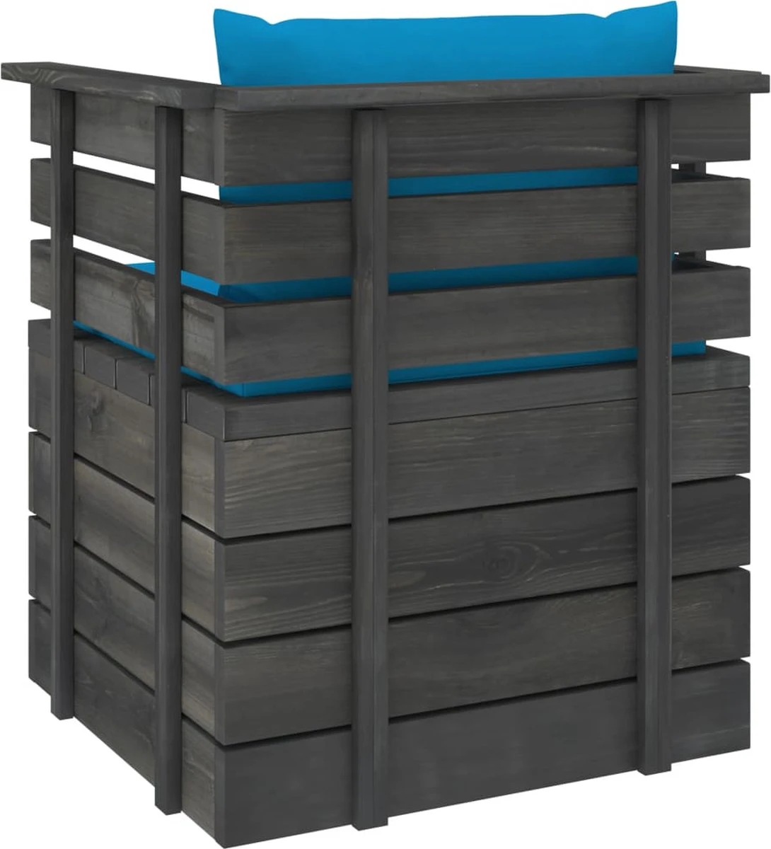 Prolenta Premium - Fauteuil De Jardin Avec Coussins En Pin De Palette - Fauteuil - Fauteuils Avec Accoudoirs - Housse Stretch - Relax - Design 2 Prolenta Premium - Fauteuil De Jardin Avec Coussins En Pin De Palette - Fauteuil - Fauteuils Avec Accoudoirs - Housse Stretch - Relax - Design – Image 2