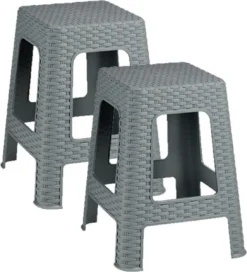 Escabeau / Tabouret En Rotin Gris Clair - 36 X 36 X 45 Cm - Tabourets Pratiques Pour Cuisine/ Salle De Bain / Chambre 8 Escabeau / Tabouret En Rotin Gris Clair - 36 X 36 X 45 Cm - Tabourets Pratiques Pour Cuisine/ Salle De Bain / Chambre -Jardin Meubles Magasin 1091x1200 3