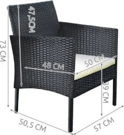 Borvat® | Mobilier De Jardin | Ensemble De Jardin | Mobilier De Jardin | Noir | Tissé | Coussins Crème | Mobilier De Jardin | Ensemble Salon 4 Places | -Jardin Meubles Magasin 1098x1200 3