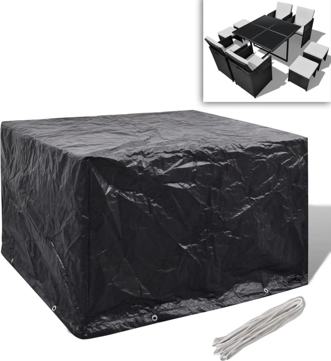 VidaLife Housse De Mobilier De Jardin Avec 8 Yeux 113x113x73 Cm 1 VidaLife Housse De Mobilier De Jardin Avec 8 Yeux 113x113x73 Cm