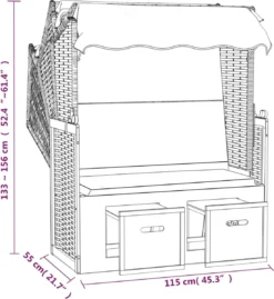 La Dolce Vita - Chaise De Plage à Baldaquin Poly Rotin Et Bois Massif Rouge Et Blanc -Jardin Meubles Magasin 1103x1200