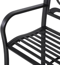 Canapé De Jardin Nancy's Vineyard - Canapé 2 Places - Accoudoirs - Style Country - Métal - Zwart - 128 X 50 X 91 Cm -Jardin Meubles Magasin 1104x1200