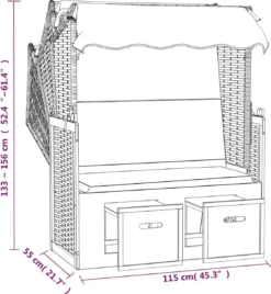 La Dolce Vita - Chaise De Plage à Baldaquin Poly Rotin Et Bois Massif Blanc Et Bleu -Jardin Meubles Magasin 1105x1200 2