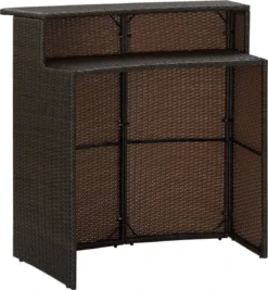 Ensemble De Bar De Jardin Premium - Ensemble De Bar De Jardin 5 Pièces Avec Coussins Marron -Jardin Meubles Magasin 1111x1200