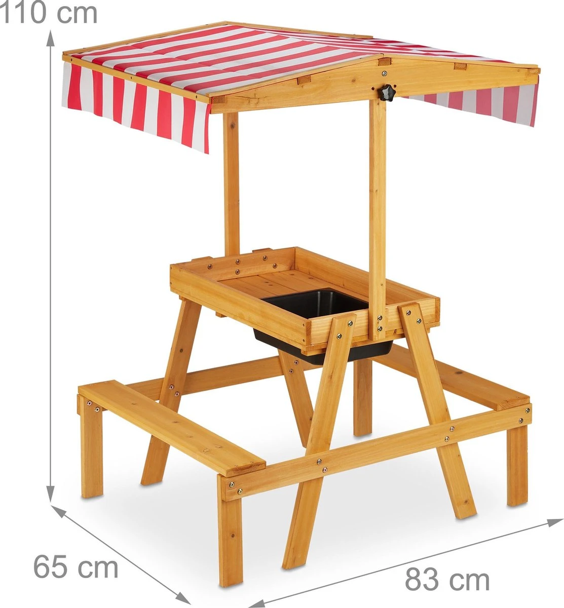 Relaxdays Table De Jeux Pour Enfants Avec Toit - Table De Pique-nique - Zandtafel - Jardin - Table De Jardin 5 Relaxdays Table De Jeux Pour Enfants Avec Toit - Table De Pique-nique - Zandtafel - Jardin - Table De Jardin – Image 5