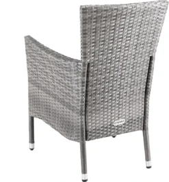 Casaria Set De 2 Chaises De Jardin De Jardin Polyrotin Coussins 7cm Empilables Grijs -Jardin Meubles Magasin 1114x1200