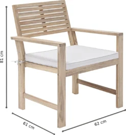 NATERIAL - Salon De Jardin SOLIS - Salon De Balcon 4 Personnes - Salon De Jardin - Acacia - Bois/blanc 12 NATERIAL - Salon De Jardin SOLIS - Salon De Balcon 4 Personnes - Salon De Jardin - Acacia - Bois/blanc -Jardin Meubles Magasin 1114x1200 4
