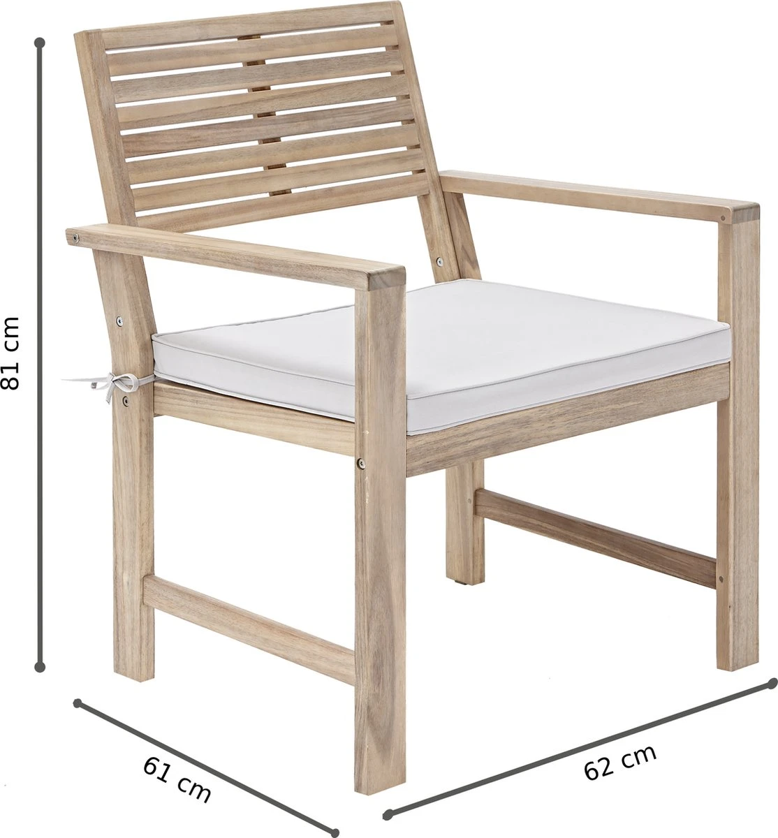 NATERIAL - Salon De Jardin SOLIS - Salon De Balcon 4 Personnes - Salon De Jardin - Acacia - Bois/blanc 4 NATERIAL - Salon De Jardin SOLIS - Salon De Balcon 4 Personnes - Salon De Jardin - Acacia - Bois/blanc – Image 4
